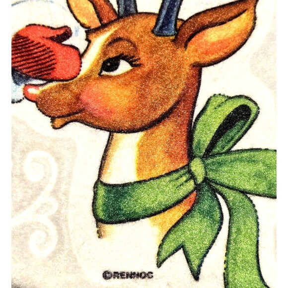 VTG 90s Santas Best Rennoc Stocking Felt Christmas Santa Claus Rudolph NWT NOS - Picture 5 of 6